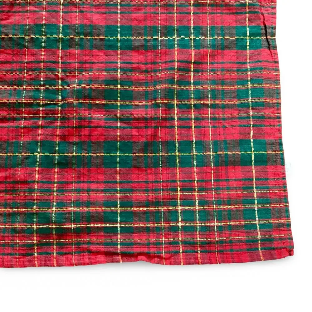 Green and Red Plaid Tablecloth